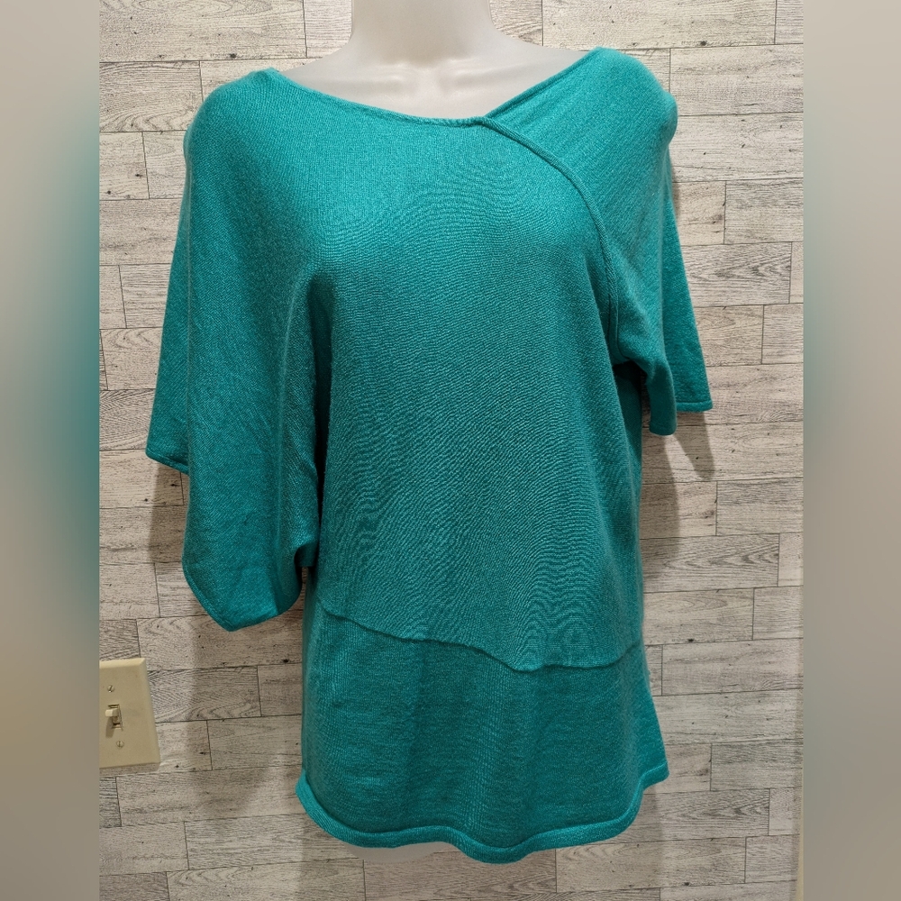 Natori Teal Knit Top Size Small